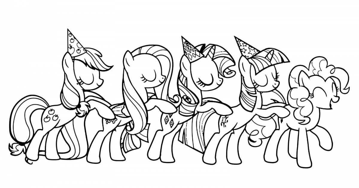 Coloring page freaky pony party