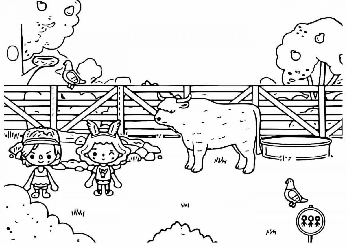 Exciting current life coloring page