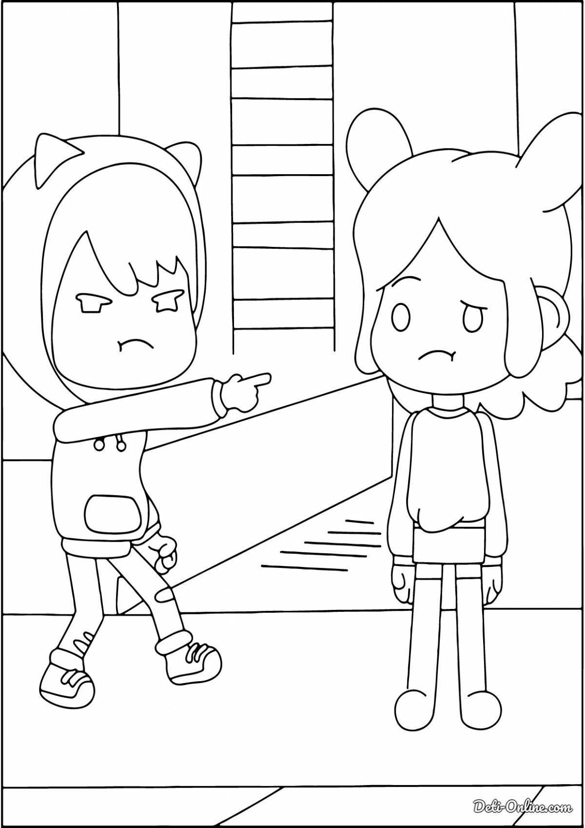 Adorable current life coloring page