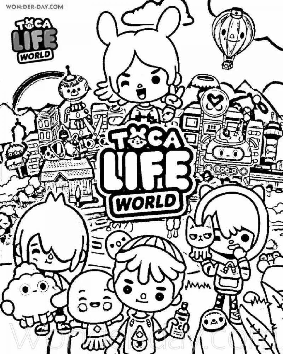 Great current life coloring page