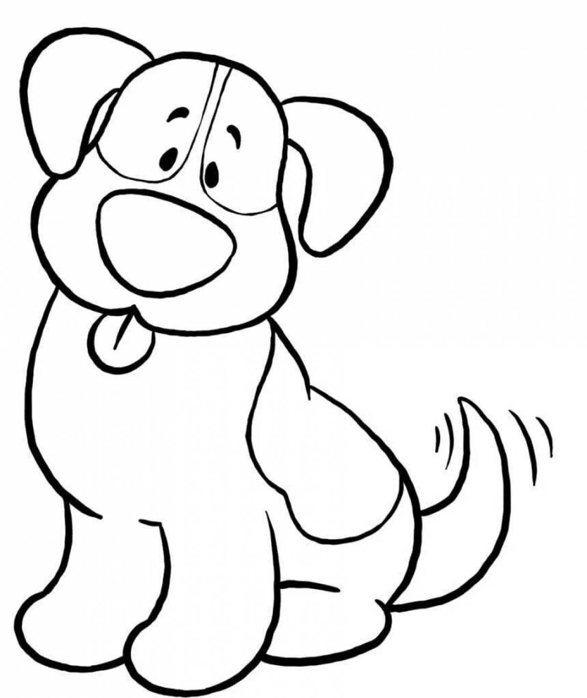 Charming baby dog ​​coloring book