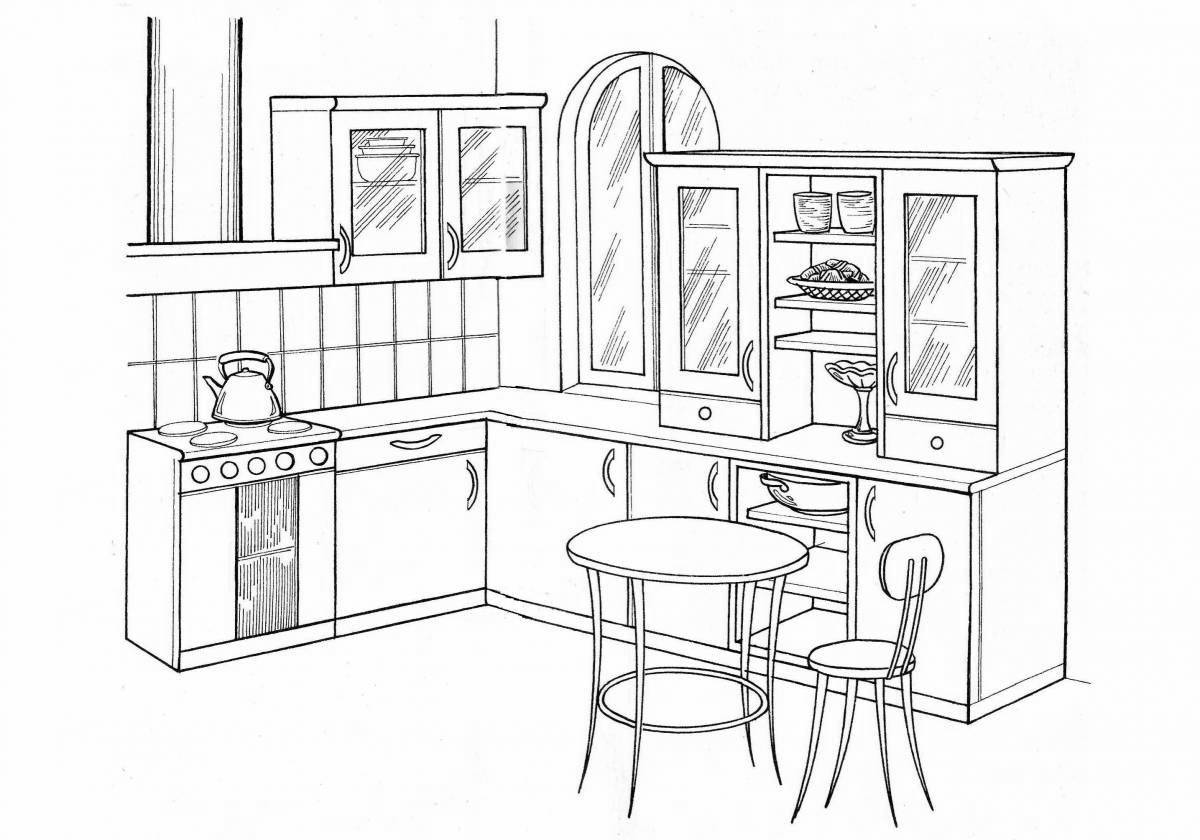 Bright room coloring page