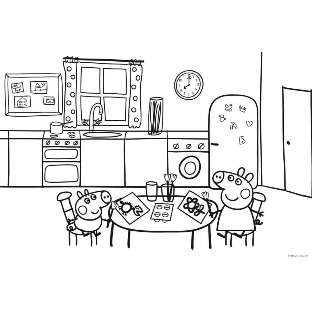 Exciting room coloring page