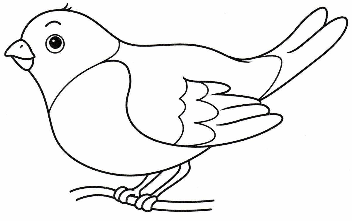 Animated bullfinch coloring book for children