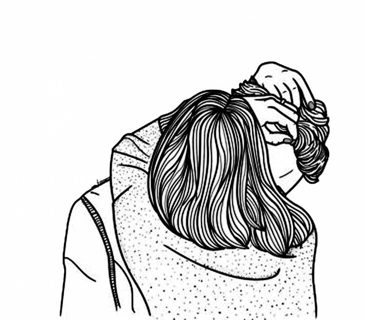 Пессимистичная раскраска грустная девочка