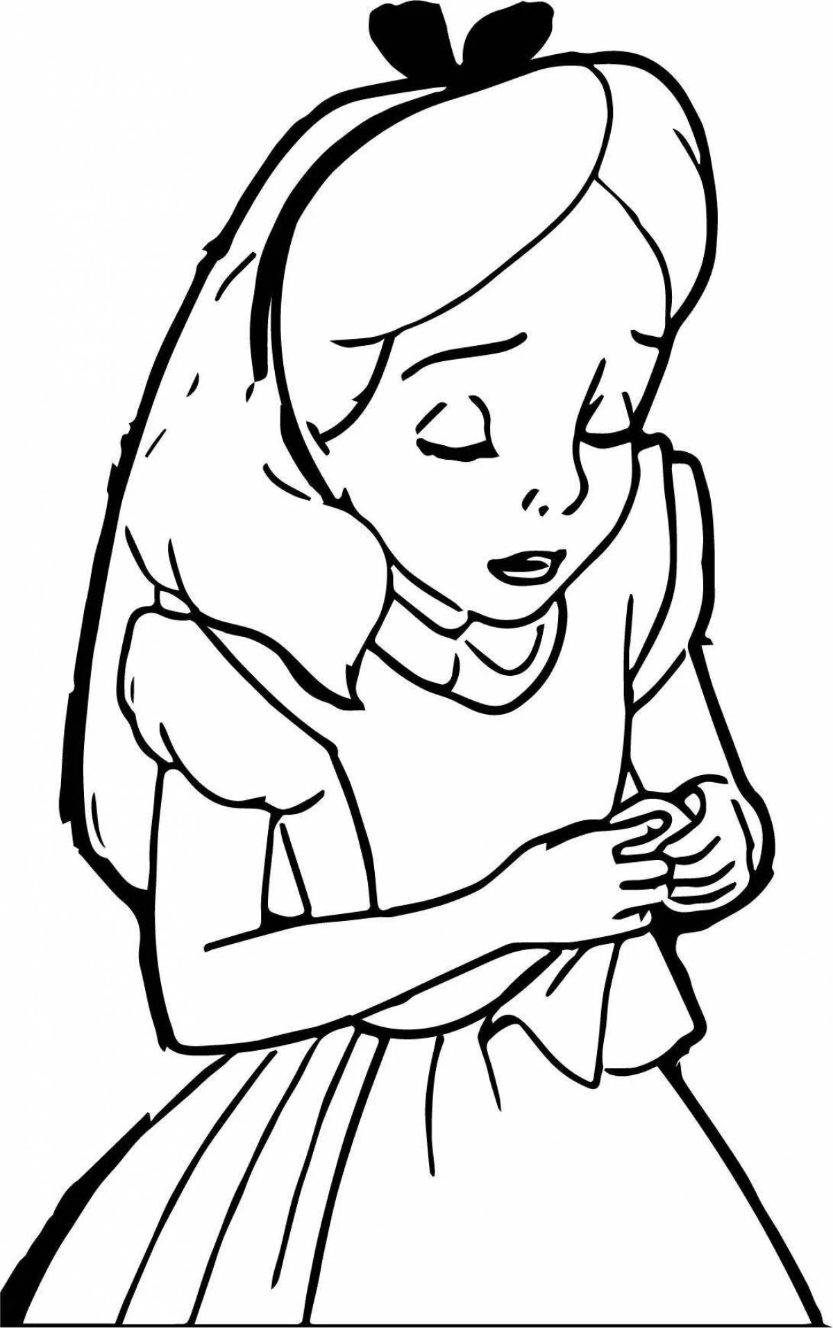 Unforgotten sad girl coloring book