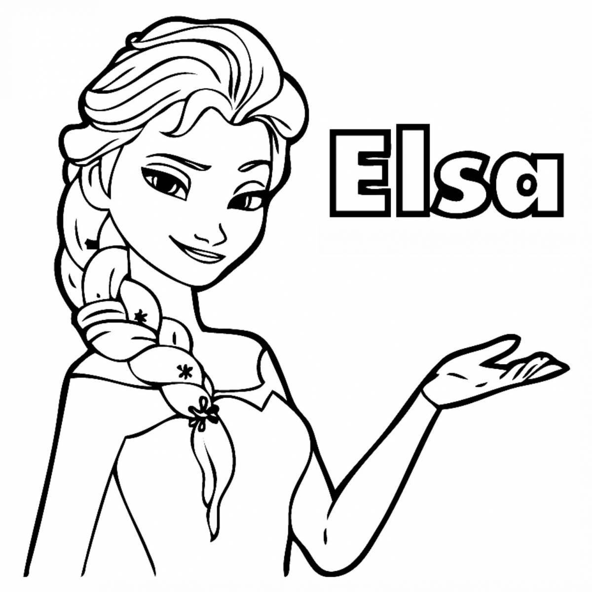 Elsa shining coloring lol