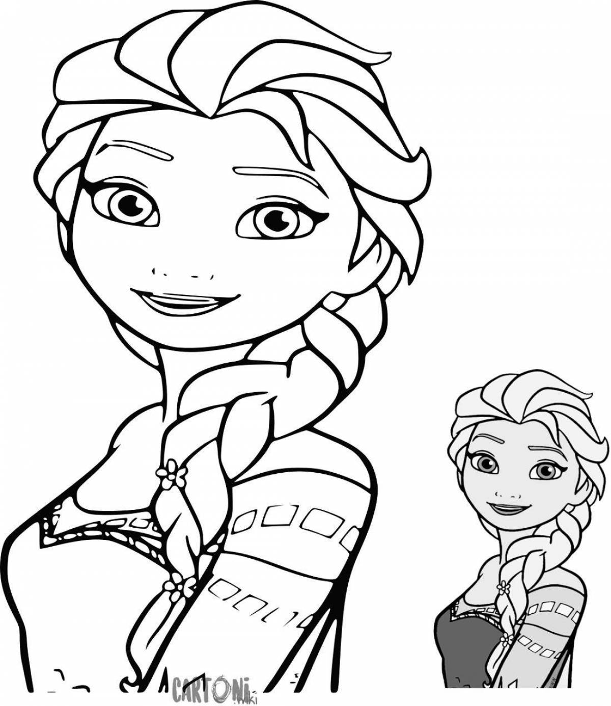 Elsa glitter coloring lol