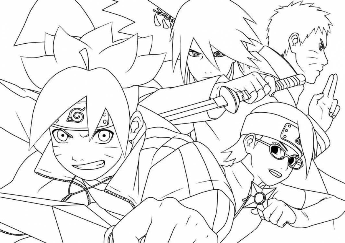 Naruto bright team coloring book