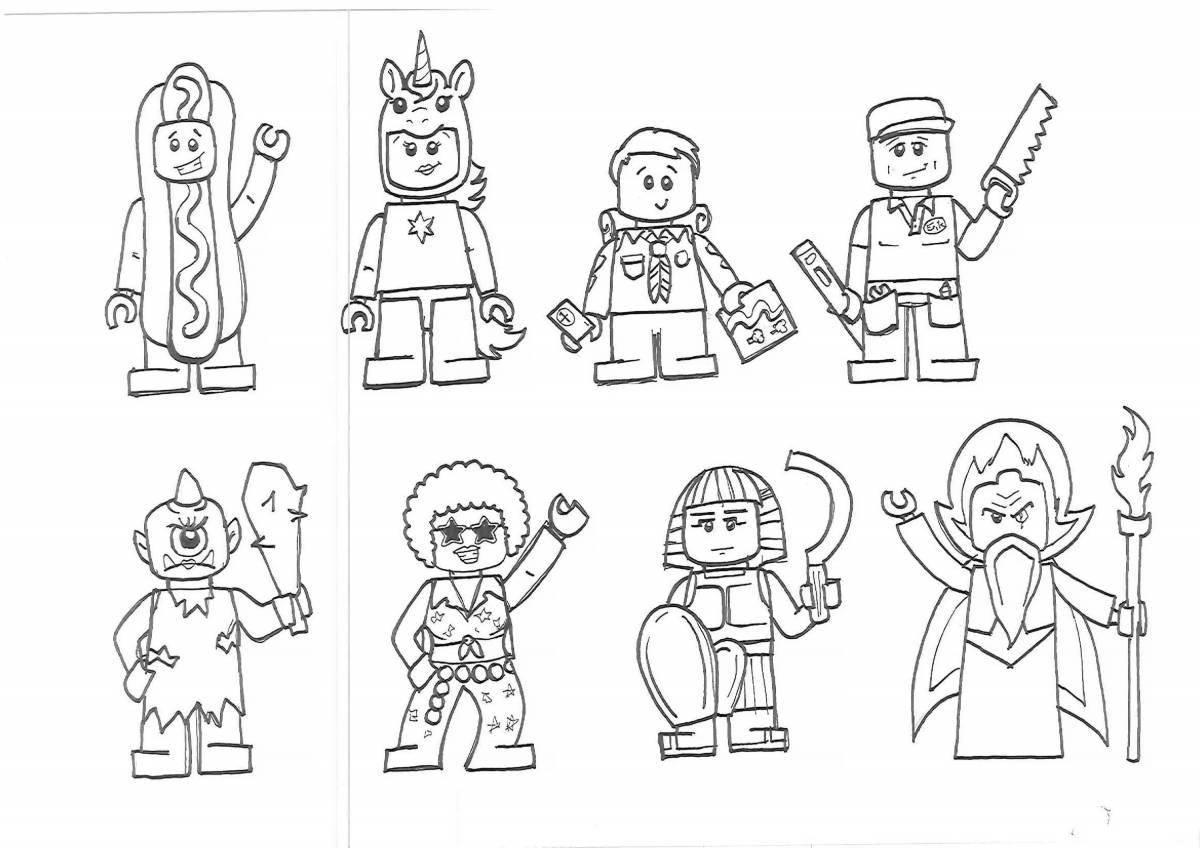 Exciting lego figures coloring pages