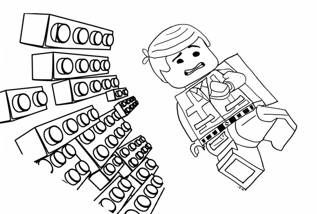 Colored lego figures coloring book