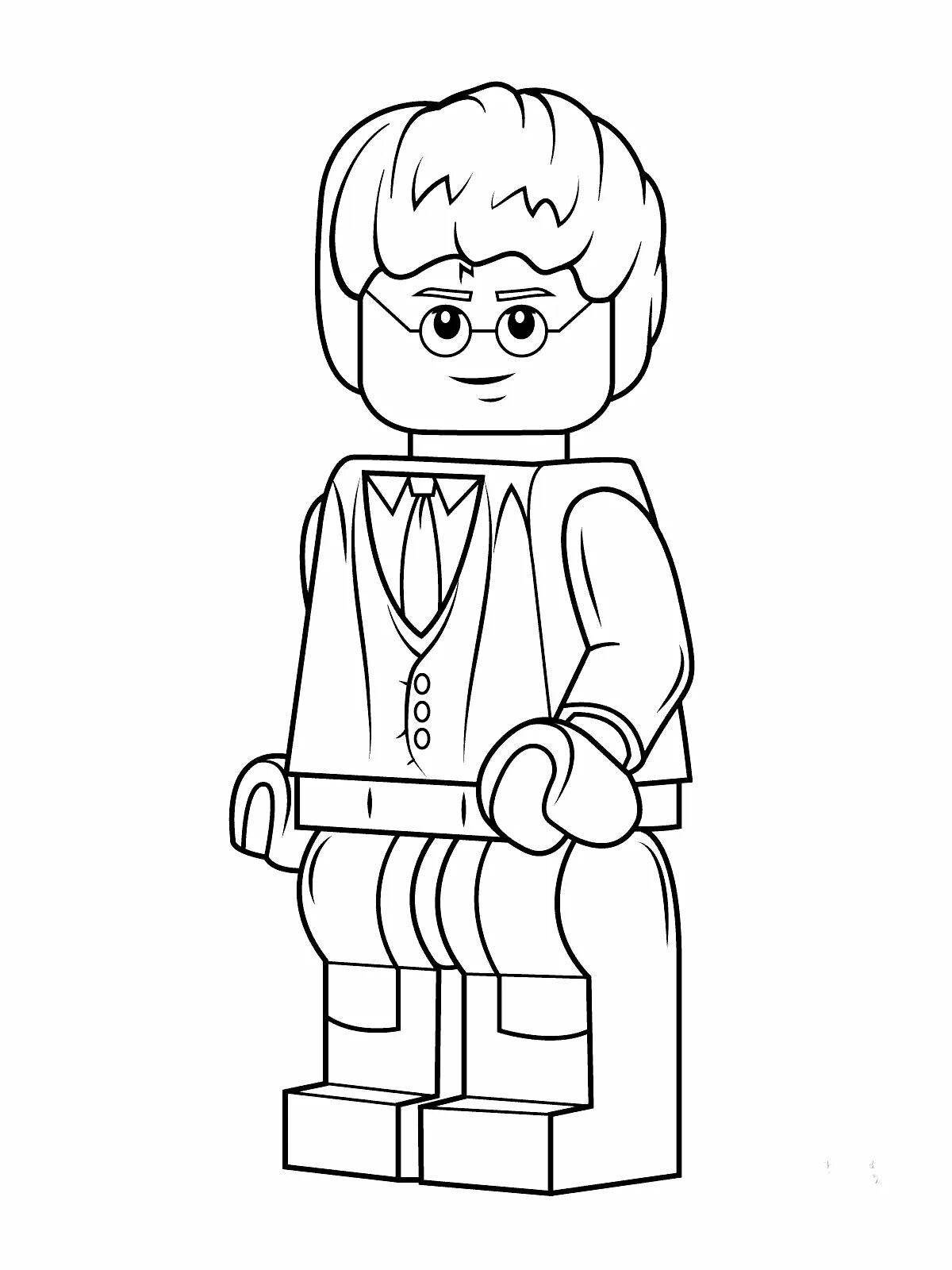 Colored lego figures coloring book