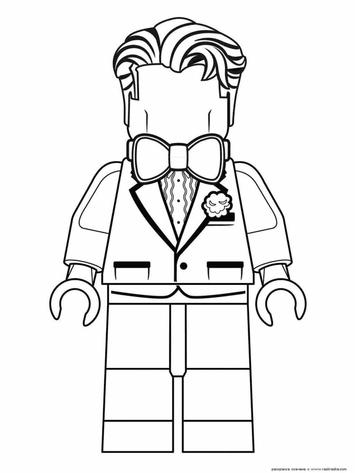 Colored lego figures coloring book