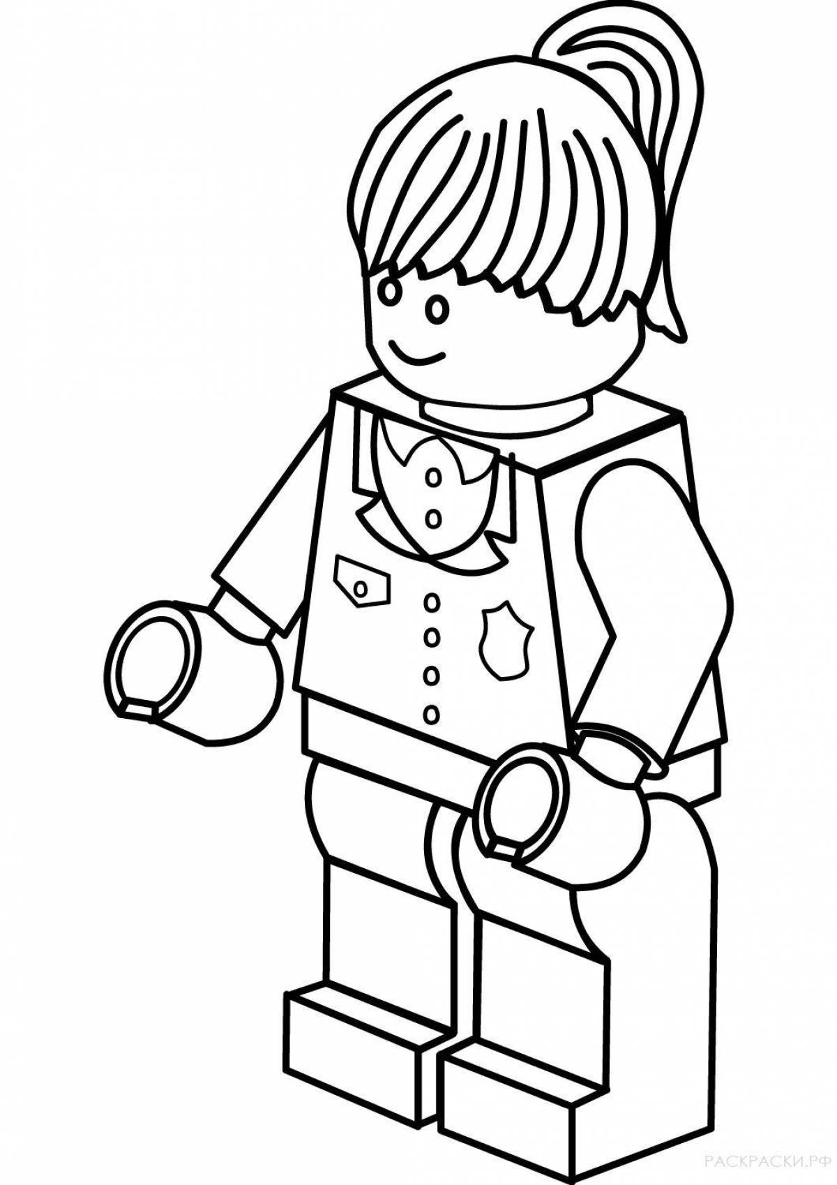 Color animation lego figures coloring page