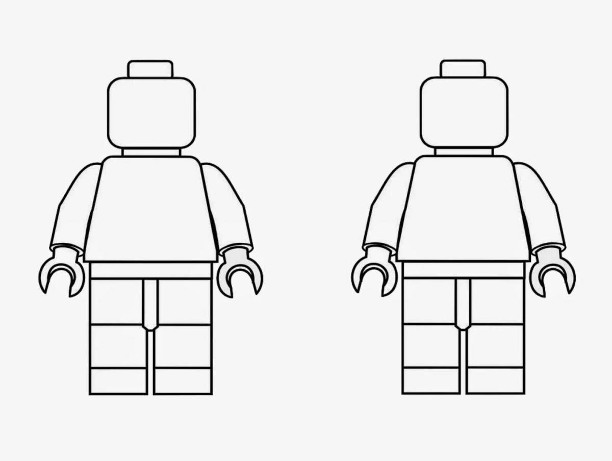 Lego figures coloring pages shining with color