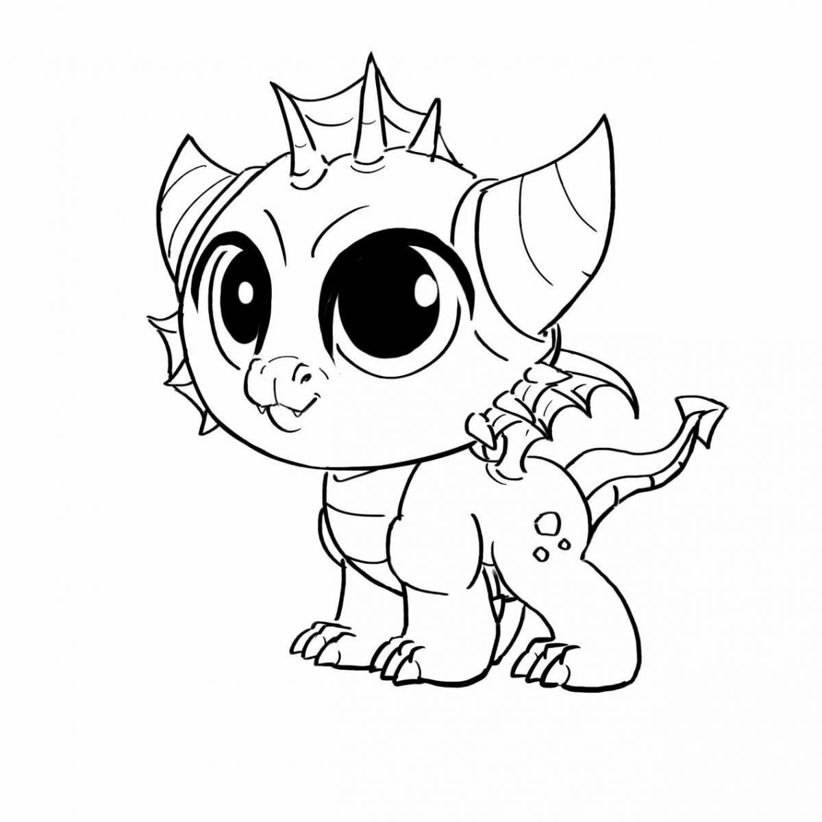 Silly cute dragon coloring book