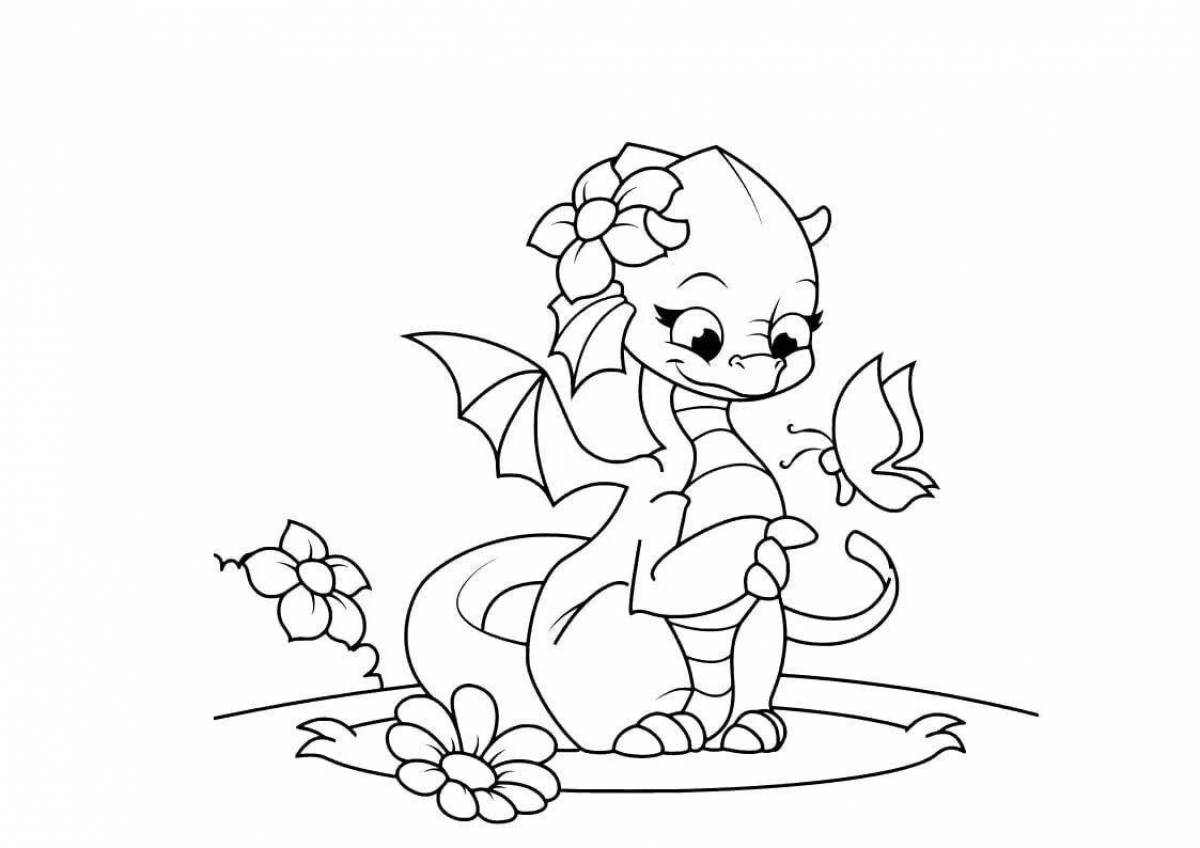 Cute cute dragon coloring book