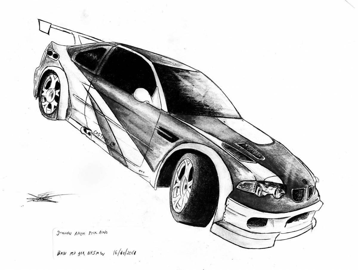 Brilliant bmw drift coloring page