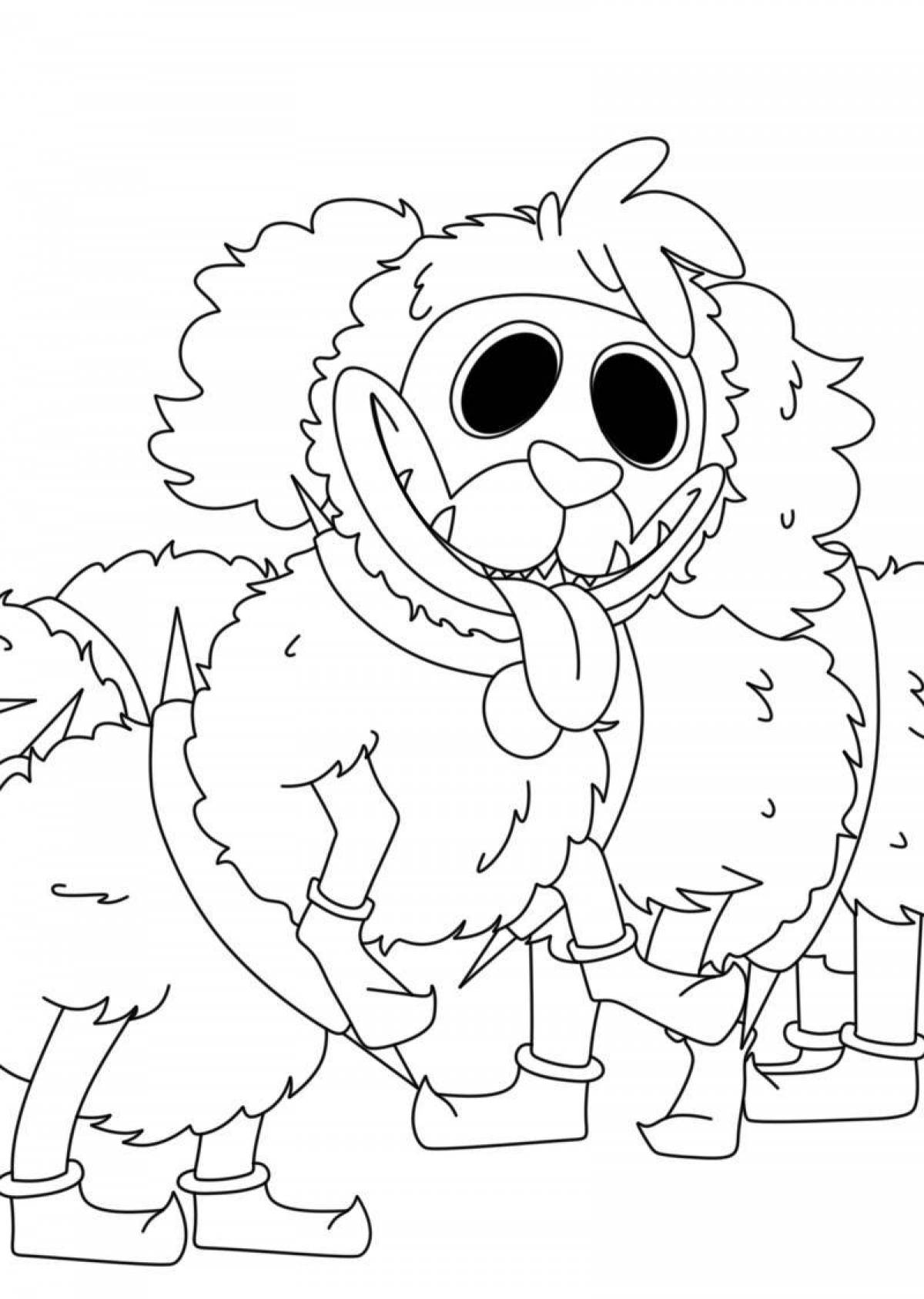Colorful pj caterpillar coloring page
