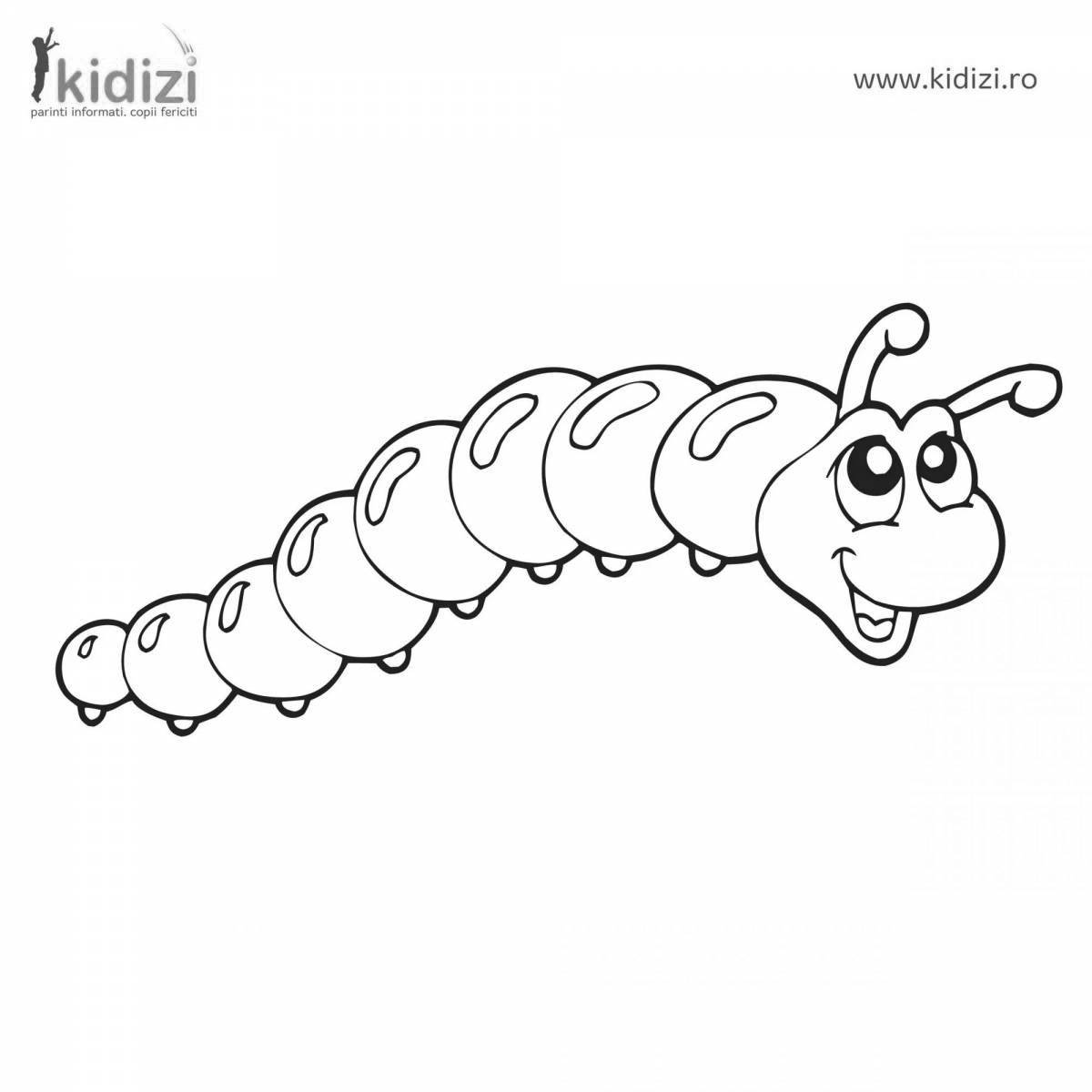 Playful pj caterpillar coloring page