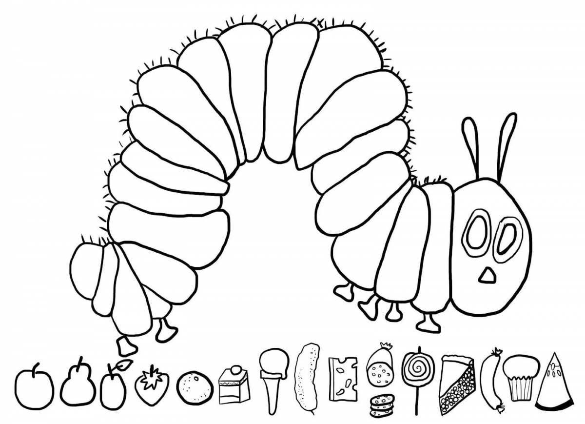 Fun caterpillar coloring page pj