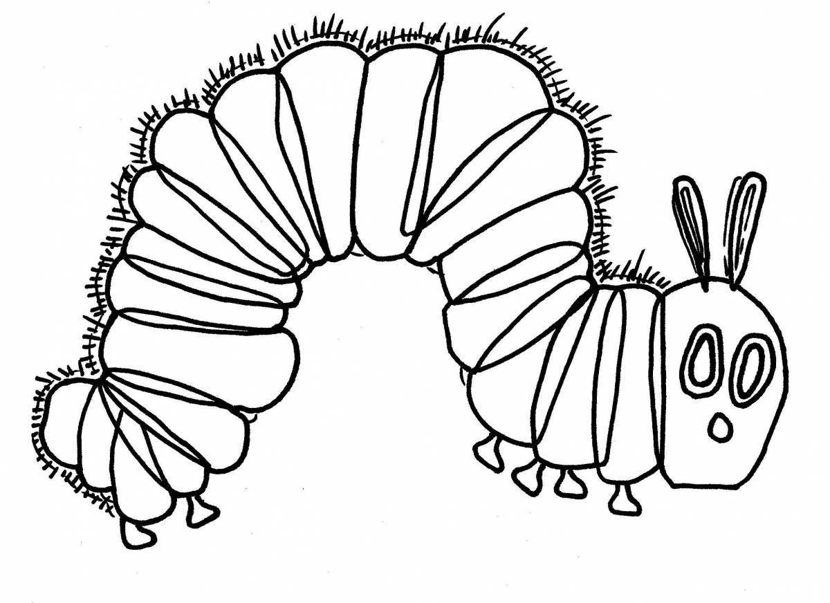 Увлекательная раскраска pj caterpillar