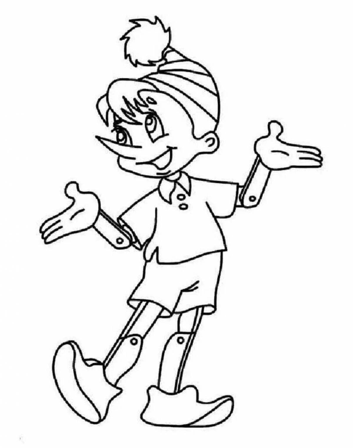 Charming drawing of pinocchio