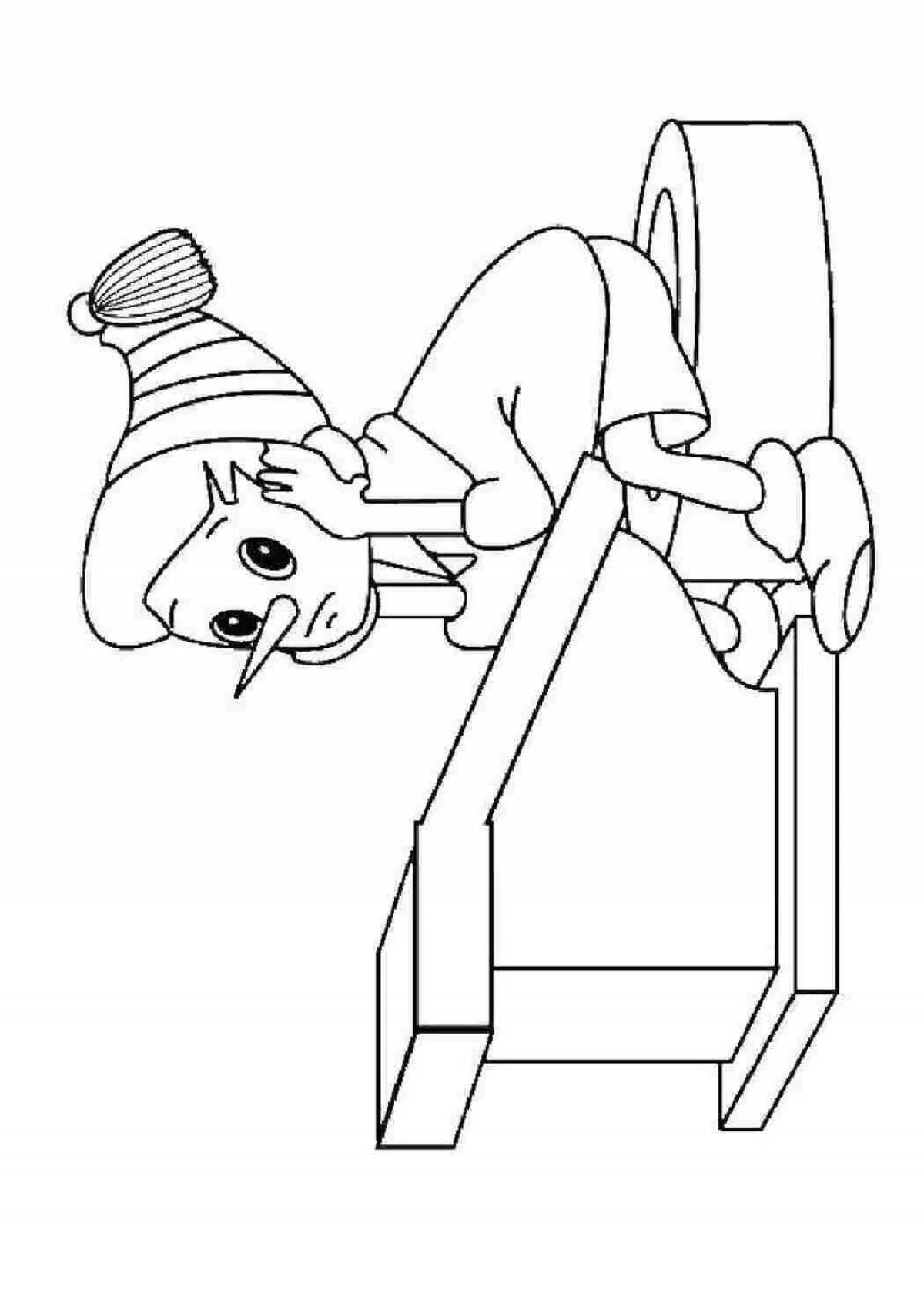 Joyful pinocchio drawing