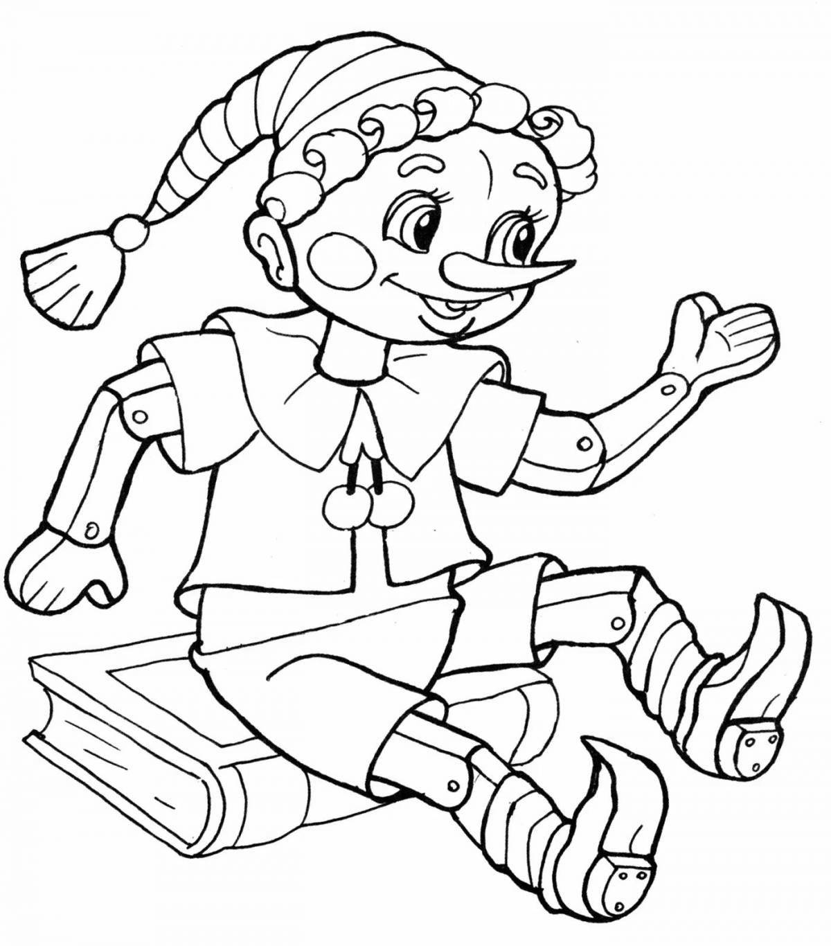 Animated drawing of pinocchio
