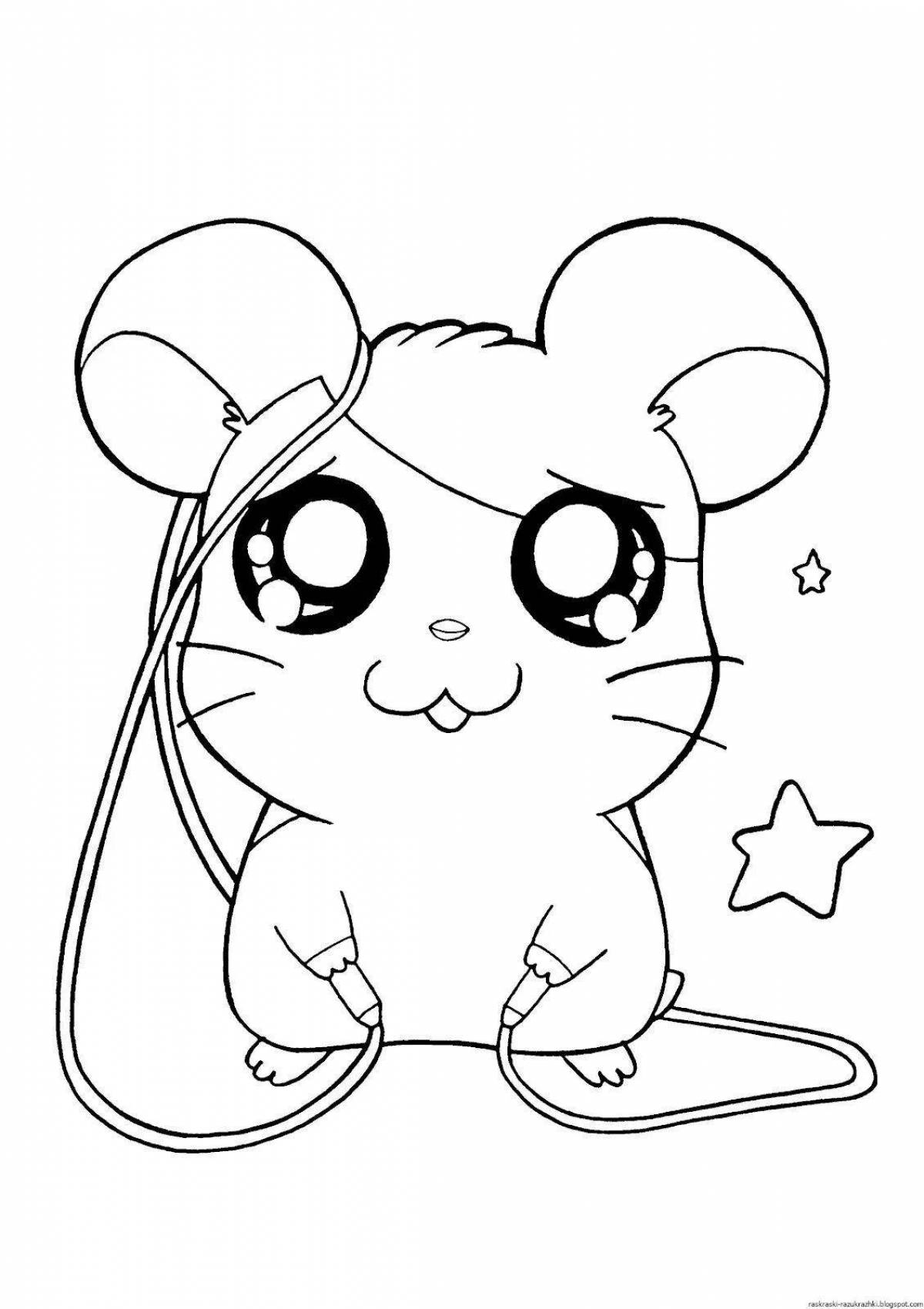 Adorable mouse coloring pages