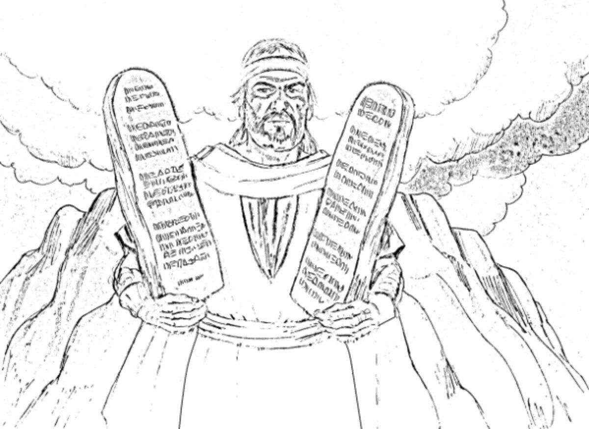 Radiant 10 commandments coloring page