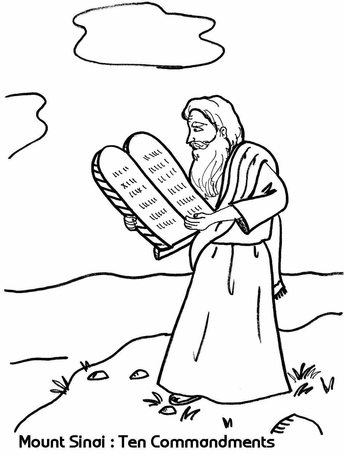 Beautiful 10 commandments coloring page