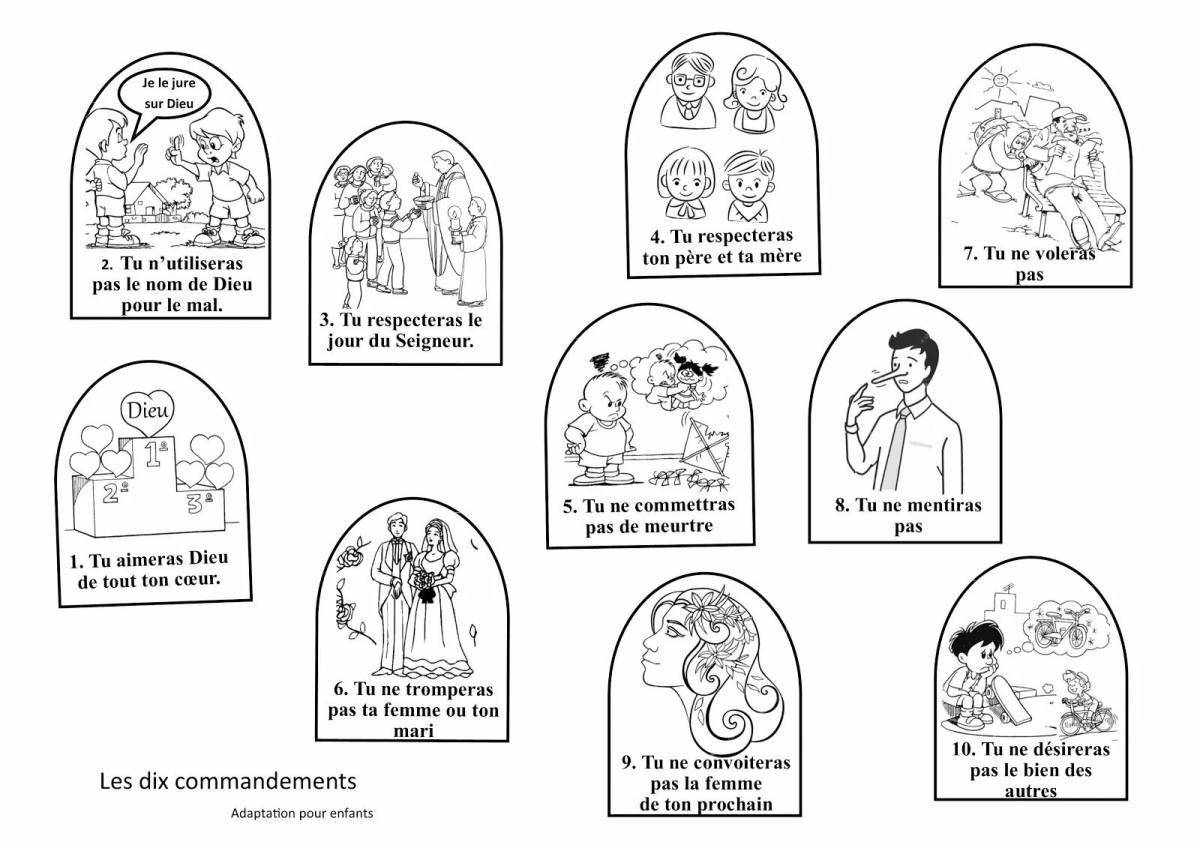 10 commandments incredible coloring book