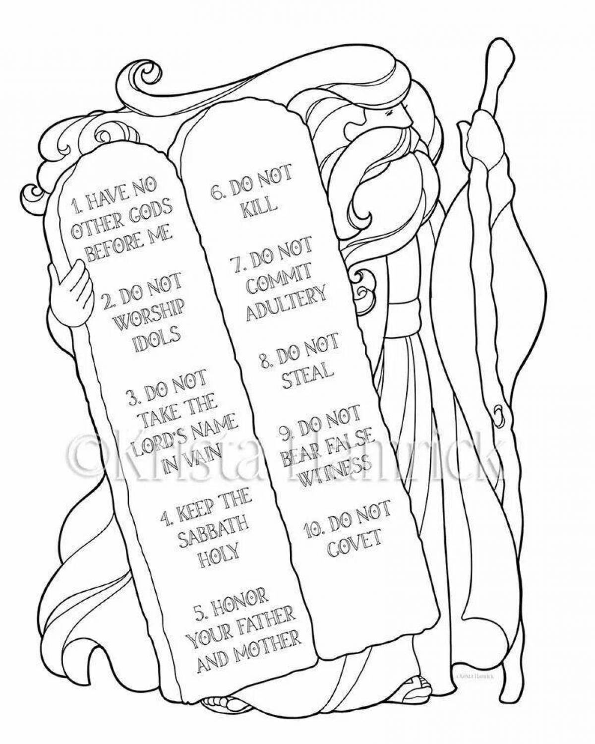 Outstanding 10 commandments coloring page