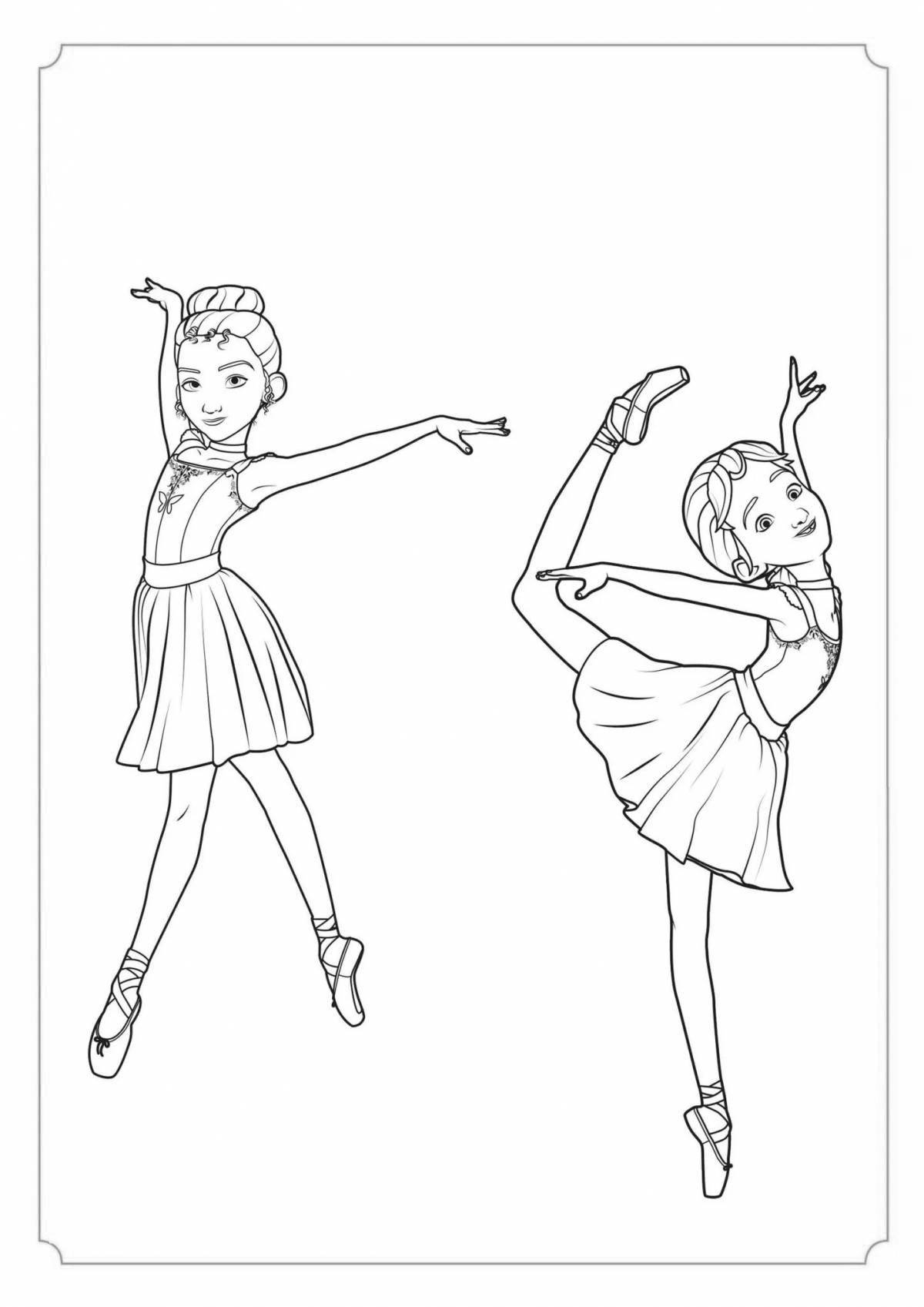 Charming ballerina coloring page