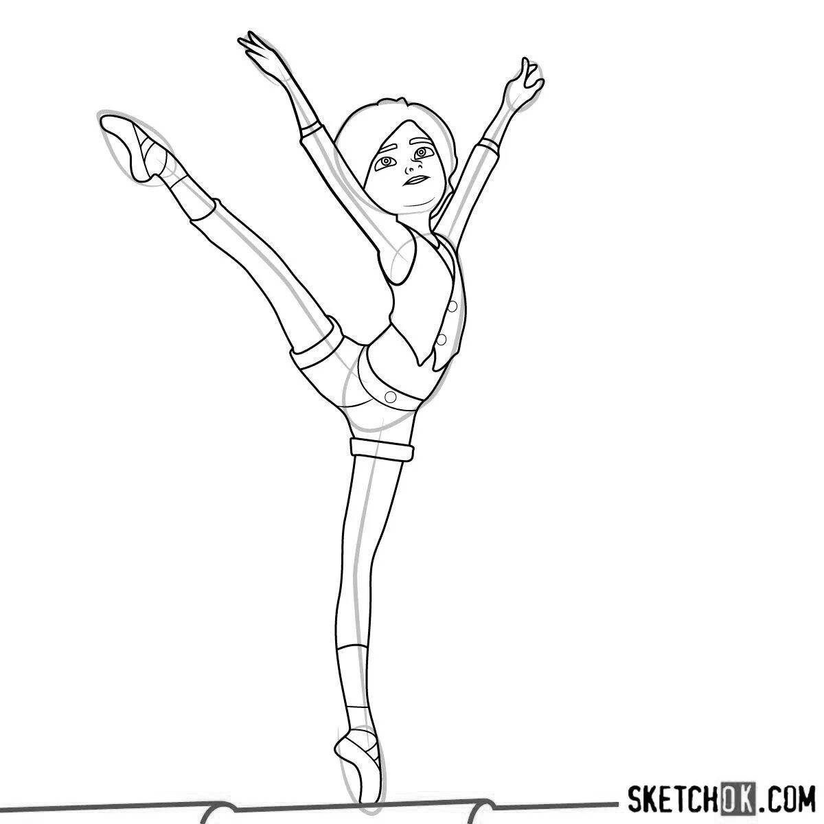 Amazing ballerina coloring page