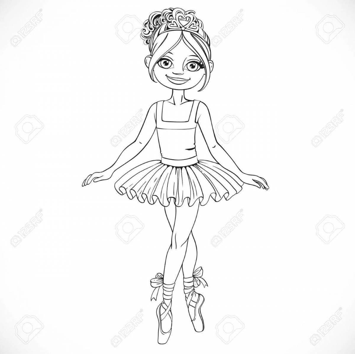 Coloring page exquisite ballerina