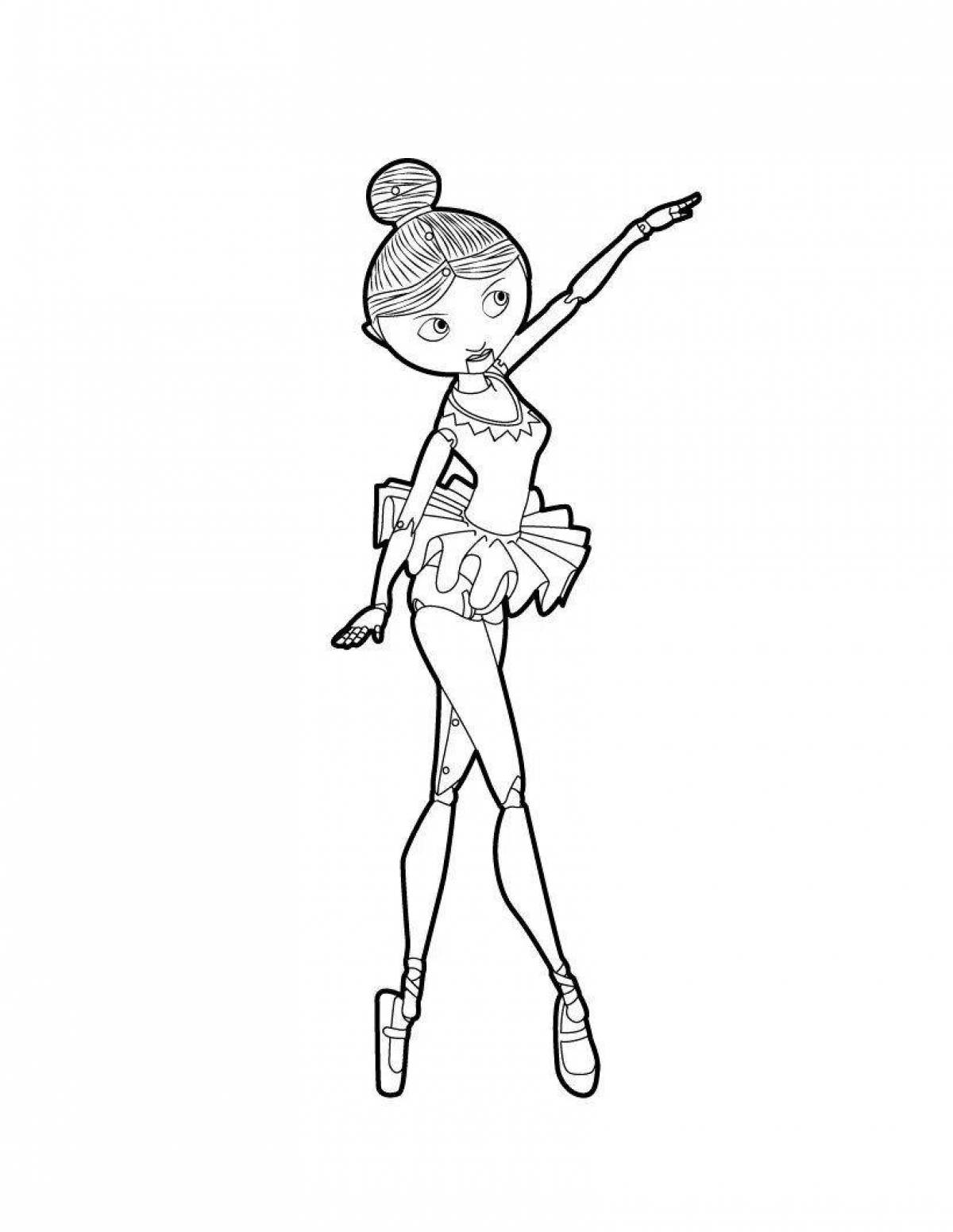 Playful ballerina coloring page