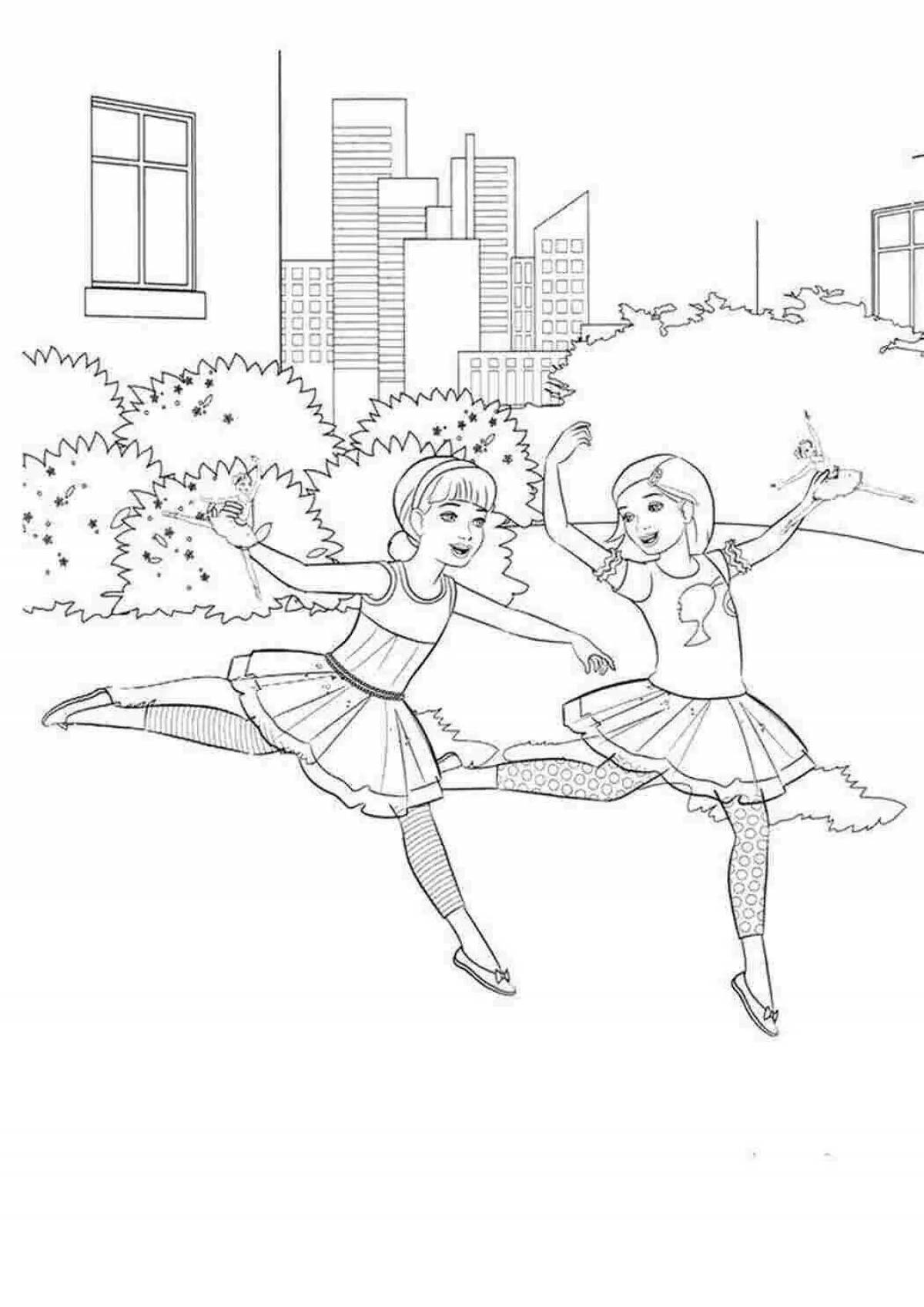 Fancy ballerina coloring page