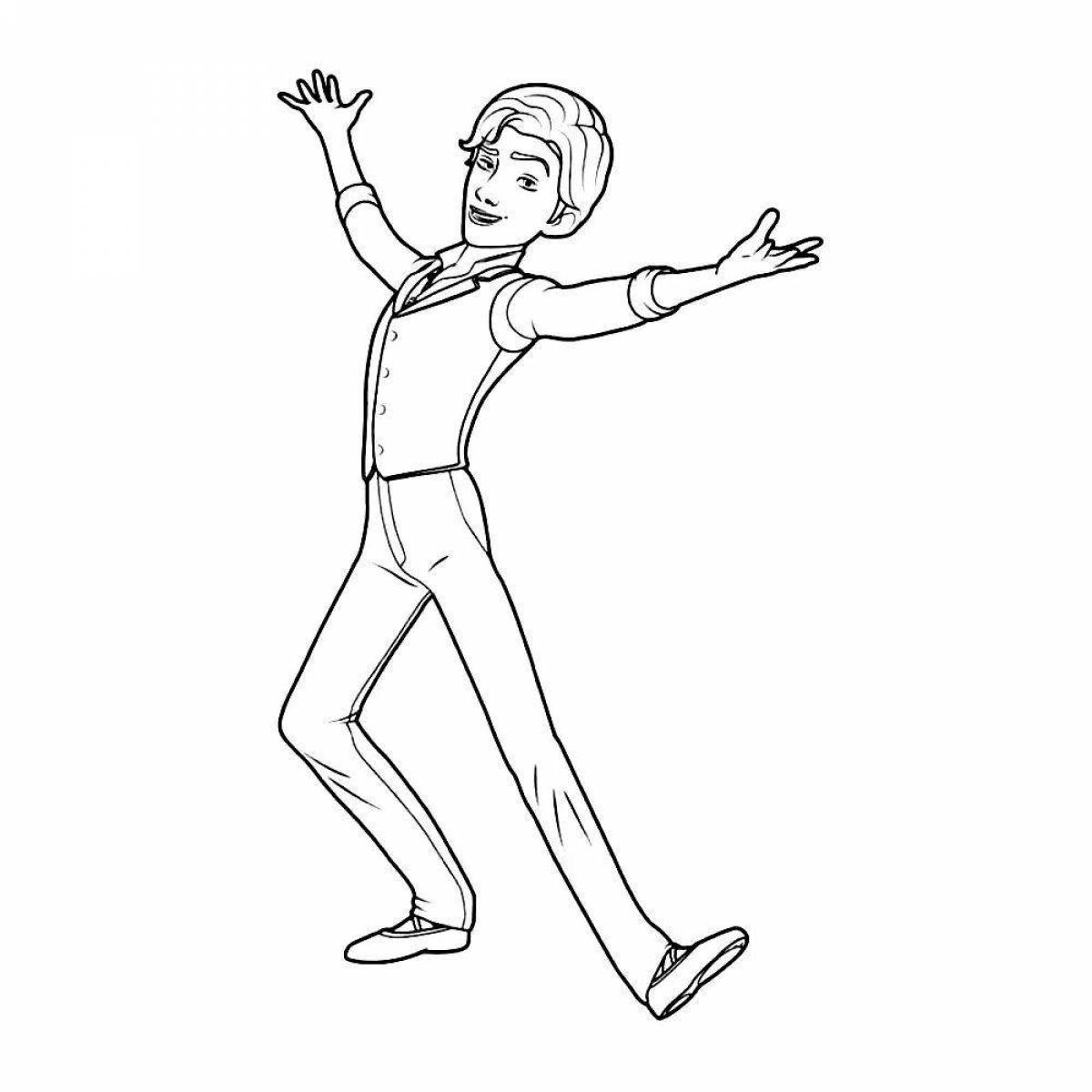 Coloring page funny ballerina