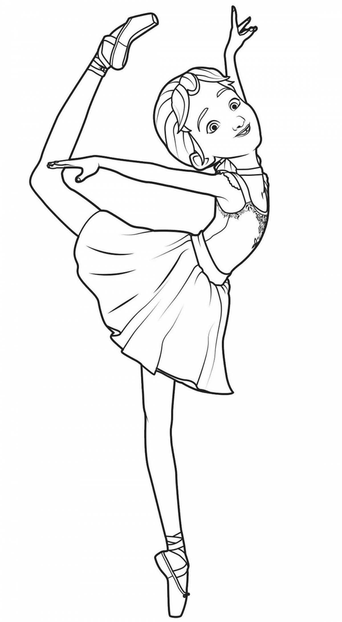 Animated ballerina coloring page