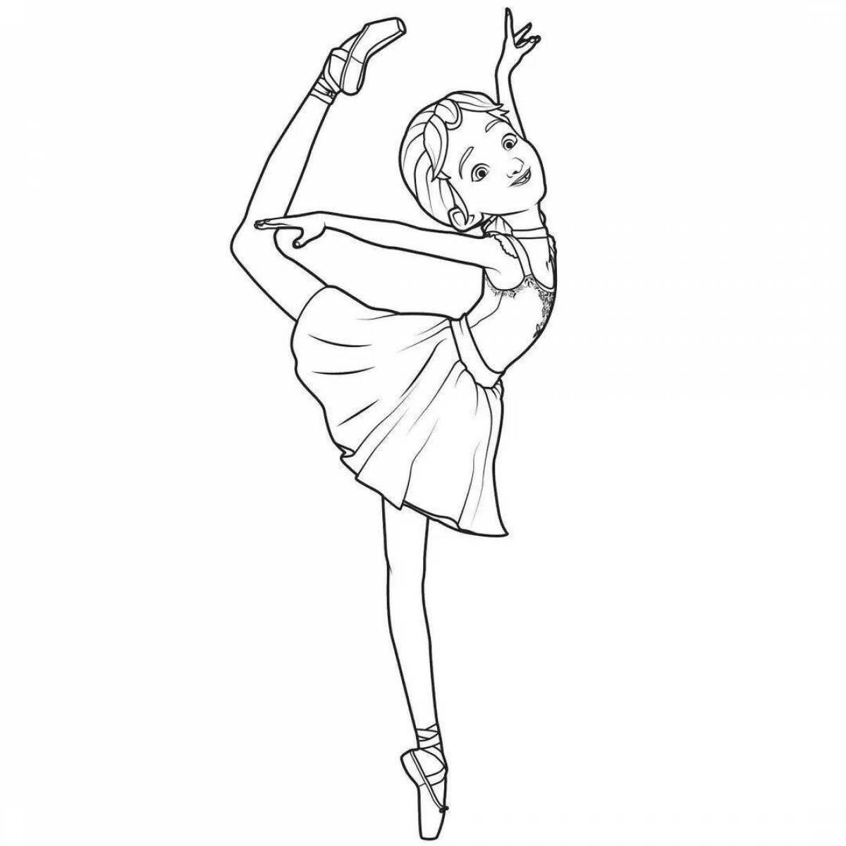 Coloring page festive ballerina