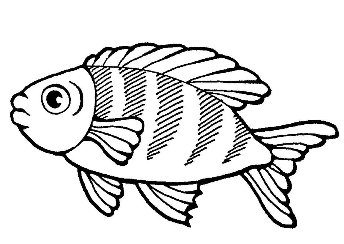 Adorable perch fish coloring book