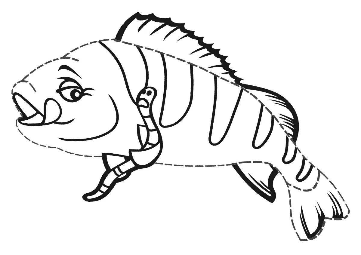 Coloring page gorgeous perch fish