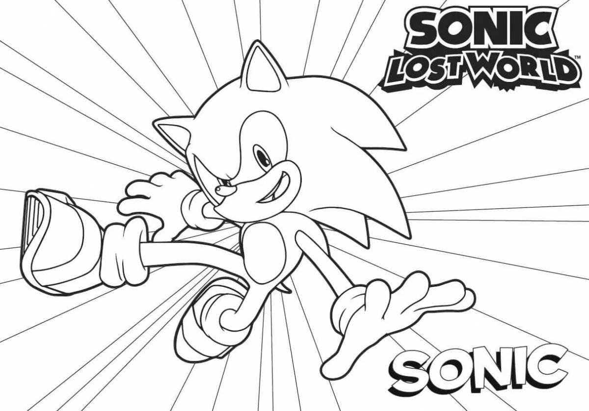 Joyful sonic coloring page