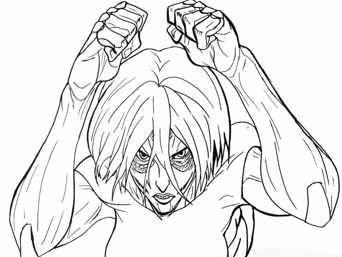 Photo Cute eren titan coloring page