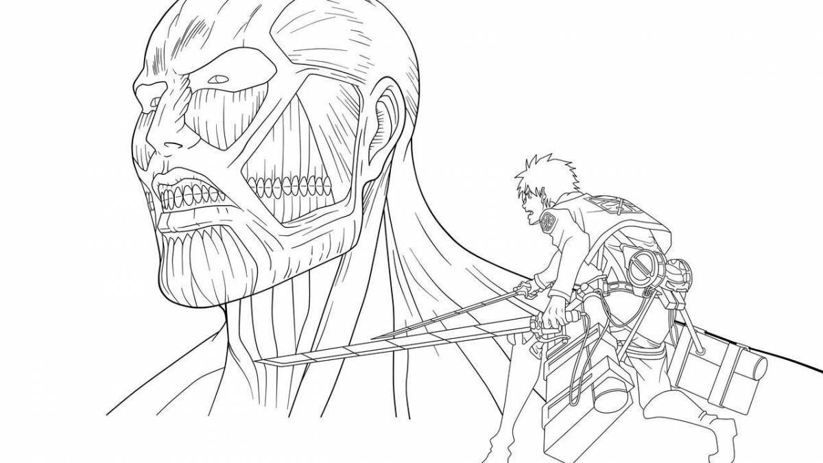 Photo Charming eren titan coloring page