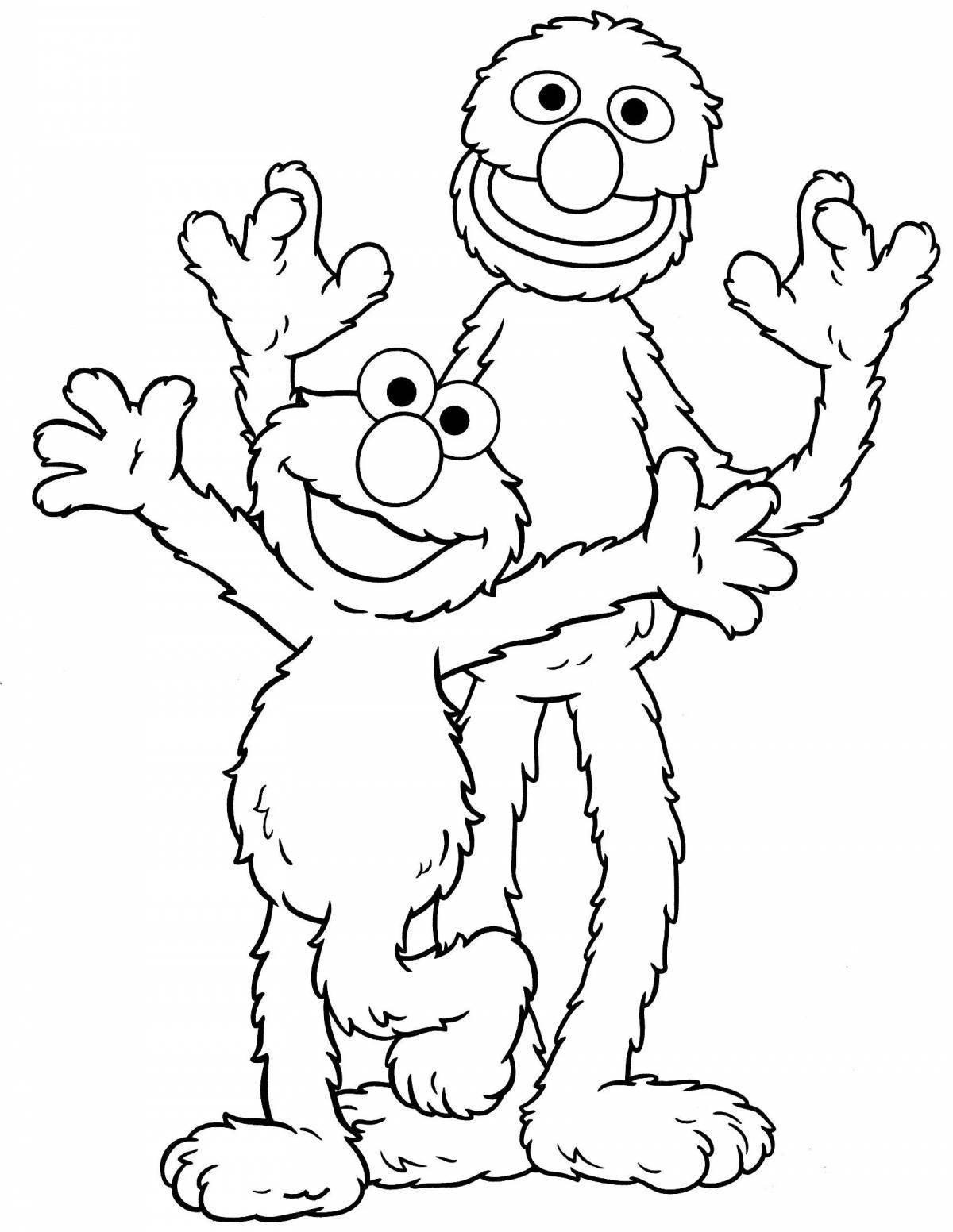 Playful sesame street coloring page