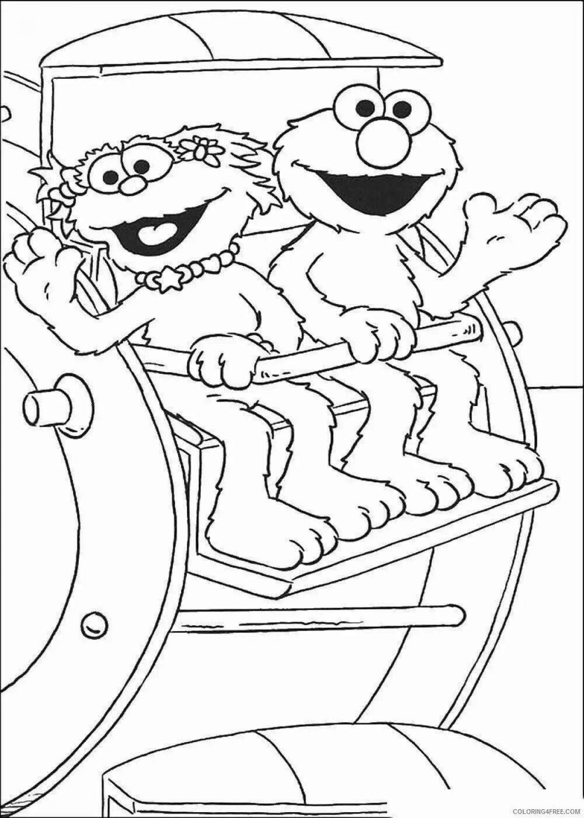 Delightful sesame street coloring page