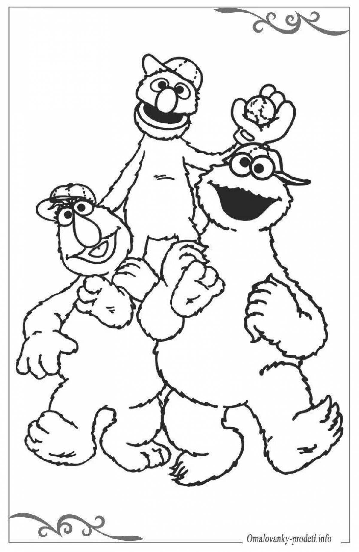 Cute sesame street coloring page